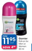 Garnier Roll-On For Men Or Women-50ml Each
