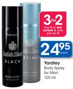 Yardley Body Spray For Men-125ml Each