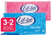Lil-Lets Regular Tampons 16 Tampons-Per Pack