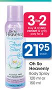 Oh So Heavenly Body Spray 120ml Or 150ml