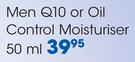 Clicks Men Q10/Oil Control Moisturiser-50ml Each