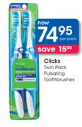 Clicks Twin Pack Pulsating Toothbrushes