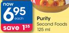 Purity Second Foods-125ml Each
