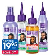 Dark And Lovely Braids'n Weaves Hair Freshener Or Scalp Soother-250ml,Scalp Wash-100ml Each