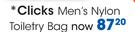 Clicks Men's Nylon Toiletry Bag-Per Set
