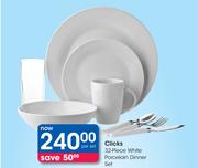 Clicks 32-Piece White Porcelain Dinner Set-Per Set