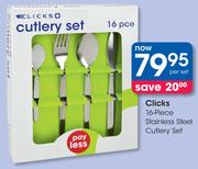 Clicks 16-Piece Stainless Steel Cutlery Set-Per Set