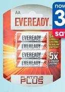 Eveready 4 Pack Platinum AA Batteries