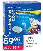 Clicks 28 7-In-1 Dishwasher Tablets-Per Pack