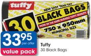 Tuffy 30 Black Bags 750X950mm