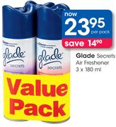 Glade Secrets Air Freshener-3X180ml Per Pack
