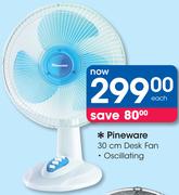 Pineware 30Cm Oscillating Desk Fan