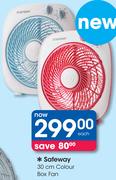 Safeway 30Cm Colour Box Fan-Each