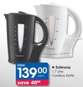 Safeway 1.7Ltr Cordless Kettle-Each