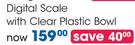 Clicks Digital Scale With Clear Plastic Bowl