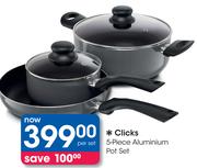 Clicks 5 Piece Aluminium Pot Set-Per Set