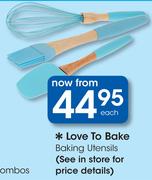Love To Bake Baking Utensils-Each