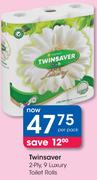 Twinsave 2 Ply 9 Luxury Toilet Rolls-Per Pack