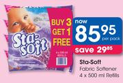 Sta-Soft Fabric Softener Refills-4x500ml Per Pack