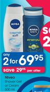Nivea Shower Gel Or Cream 500ml-For Any 2