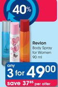 Revlon Body Spray For Women 90ml-For Any 3