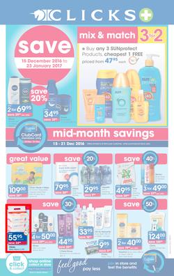 Clicks Mid-Month Sale (15 Dec - 23 Jan 2017), page 1
