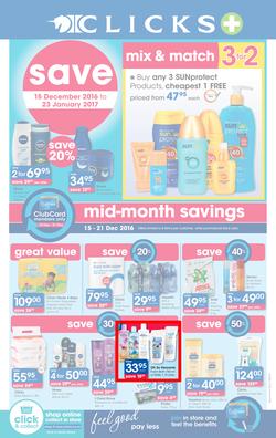 Clicks Mid-Month Sale (15 Dec - 23 Jan 2017), page 1