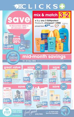Clicks Mid-Month Sale (15 Dec - 23 Jan 2017), page 1