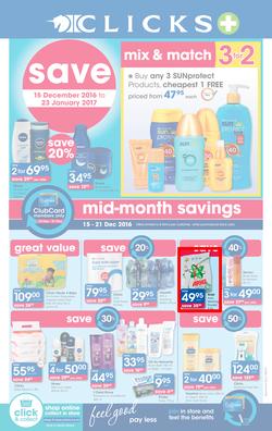 Clicks Mid-Month Sale (15 Dec - 23 Jan 2017), page 1