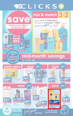 Clicks Mid-Month Sale (15 Dec - 23 Jan 2017), page 1