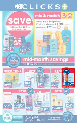 Clicks Mid-Month Sale (15 Dec - 23 Jan 2017), page 1