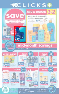 Clicks Mid-Month Sale (15 Dec - 23 Jan 2017), page 1