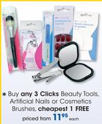 Clicks Beauty Tools, Artificial Nails Or Cosmetics Brushes-Each