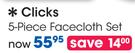 Clicks 5 Piece Facecloth Set