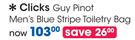 Clicks Guy Pinot Men's Blue Stripe Toiletry Bag
