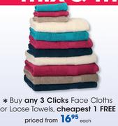 Clicks Face Cloths Or Loose Towels-Each