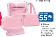 Clicks Pink Lady Cosmetics Purses Or Toiletry Bags-Each
