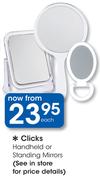 Clicks Handheld Or Standing Mirrors-Each
