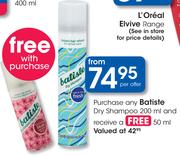 Batiste Dry Shampoo 200ml And Free 50ml-Per Offer