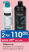 TreSemme Shampoo Or Conditioner-2x500/700/900ml