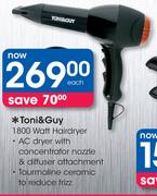 Toni And Guy 1800 Watt Hairdryer-Each
