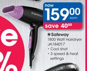 Safeway 1800 Watt Hairdryer JA184017