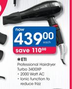 ETI Professional Hairdryer Turbo 3400XP