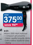 ETI Milano 2000 Watt Hairdryer
