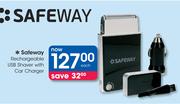 Safeway Rechargeable USB Shaver With Car Charger