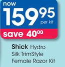 Shick Hydro Silk Trimstyle Female Razor Kit-Per Kit