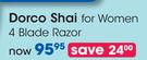 Dorco Shai For Women 4 Blade Razor-Per Pack