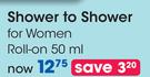 Shower To Shower For Women Roll On-50ml