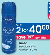Nivea Deodorant For Women 150ml-For Any 2