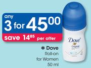 Dove Roll-On For Women 50ml-For Any 3